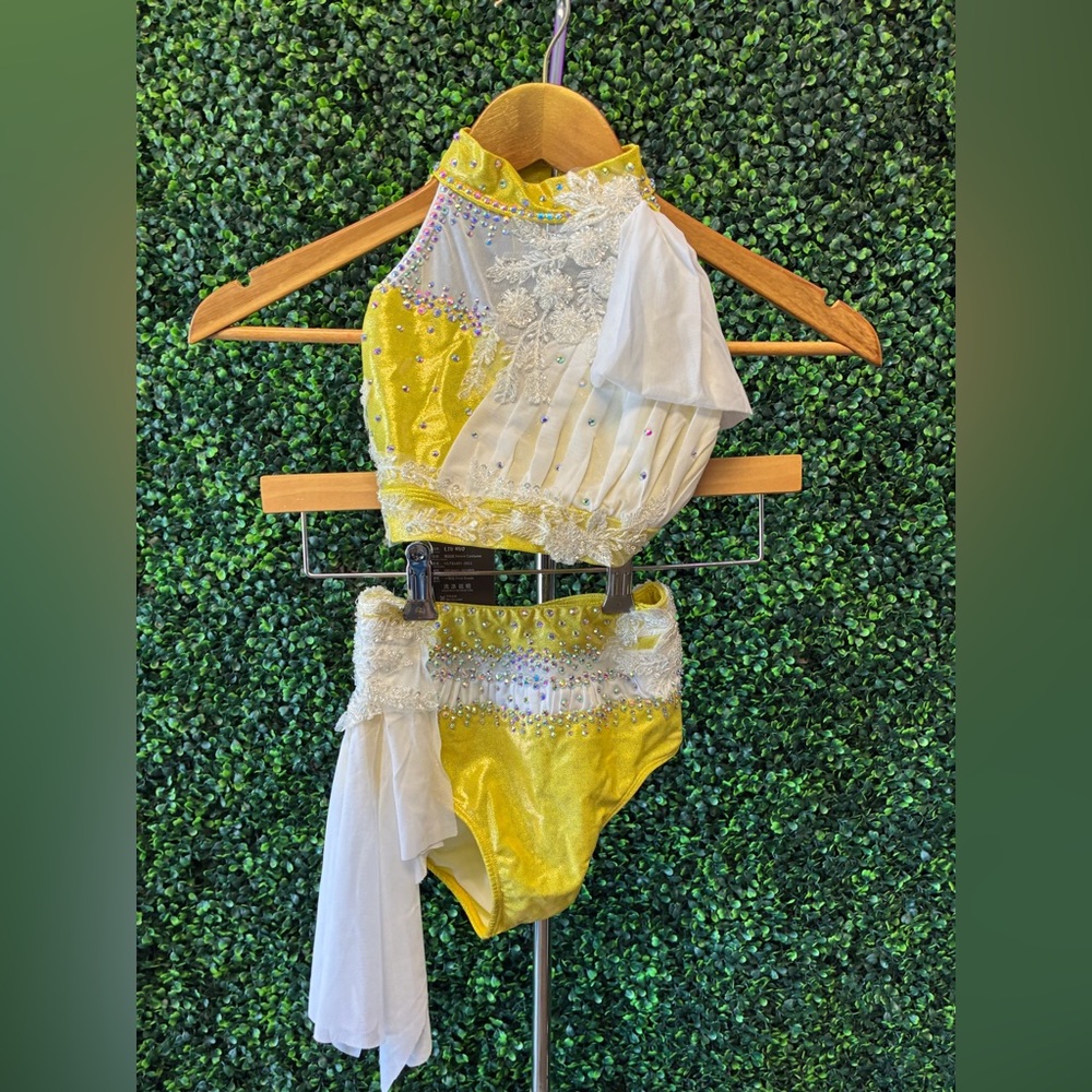 Kids Yellow and White Dance Costume